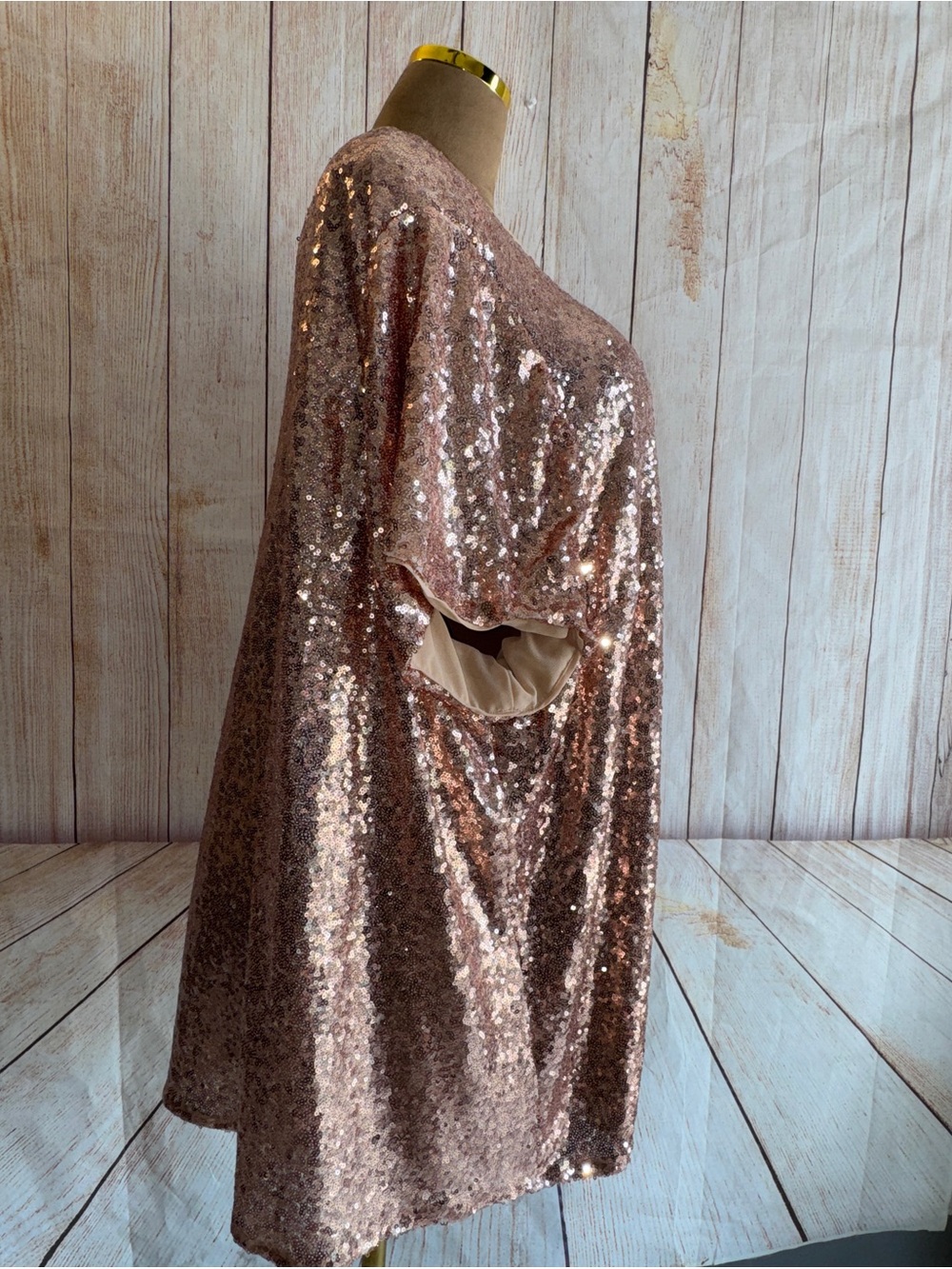 TORRID Abbey Sequin Top, Beige Champagne Color, Party Or Special Occasion, 5 5X - Picture 8 of 16